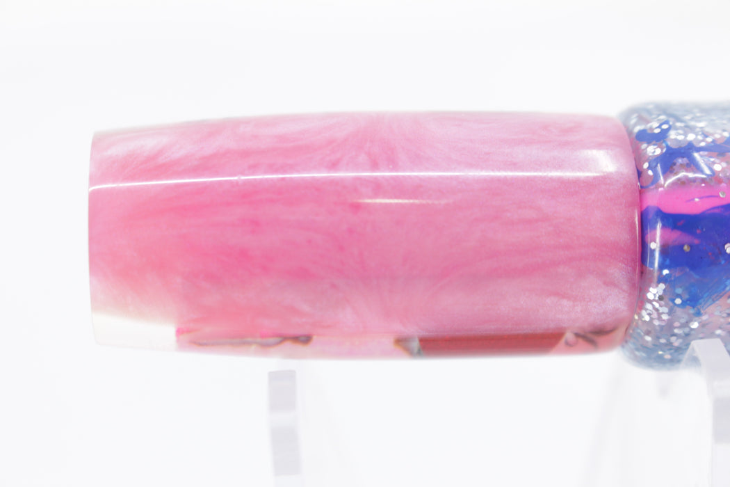 Koya Lures Pink Abalone Red Eyes Pink Pearl Back Hard Head 5.5" 2oz Skirted #2
