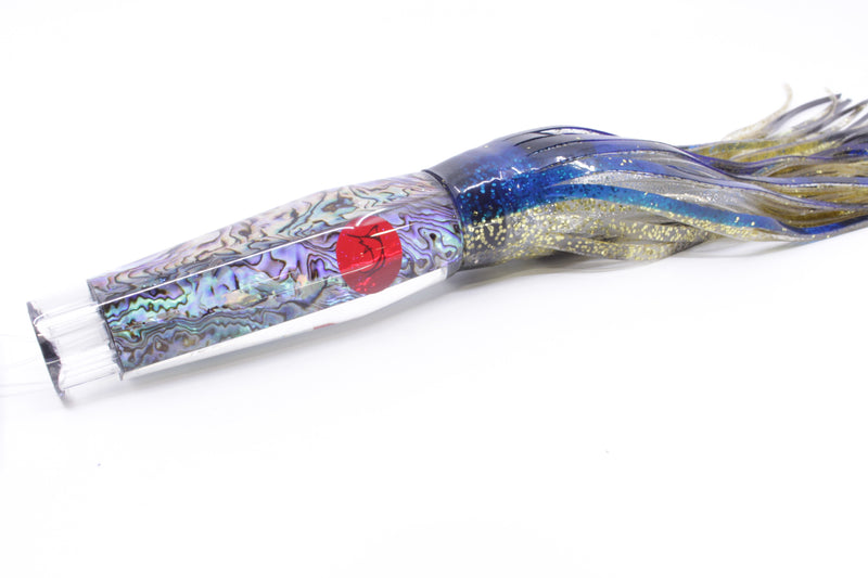 Bonze Lures Paua Shell 4-Hole Madmax Express 10" 9.5oz Skirted Blue-Gold-Black Bars