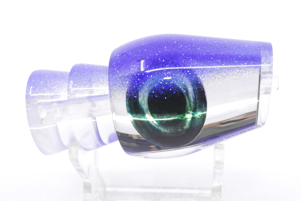 Moyes Lures Mirrored Blue Glitter Back Taxi Eyes Medium Sumo 12" 3.7oz