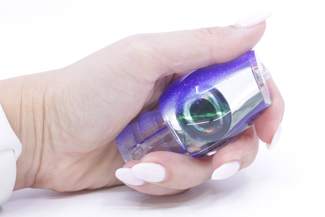 Moyes Lures Mirrored Blue Glitter Back Taxi Eyes Medium Sumo 12" 3.7oz