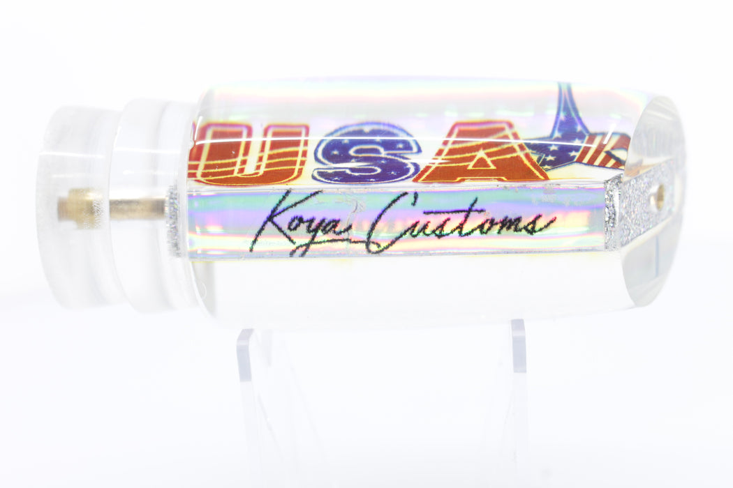 Koya Lures Freedom Series "USA" Rainbow Holo Glitter Pearl Medium Poi Dog 14" 7.5oz