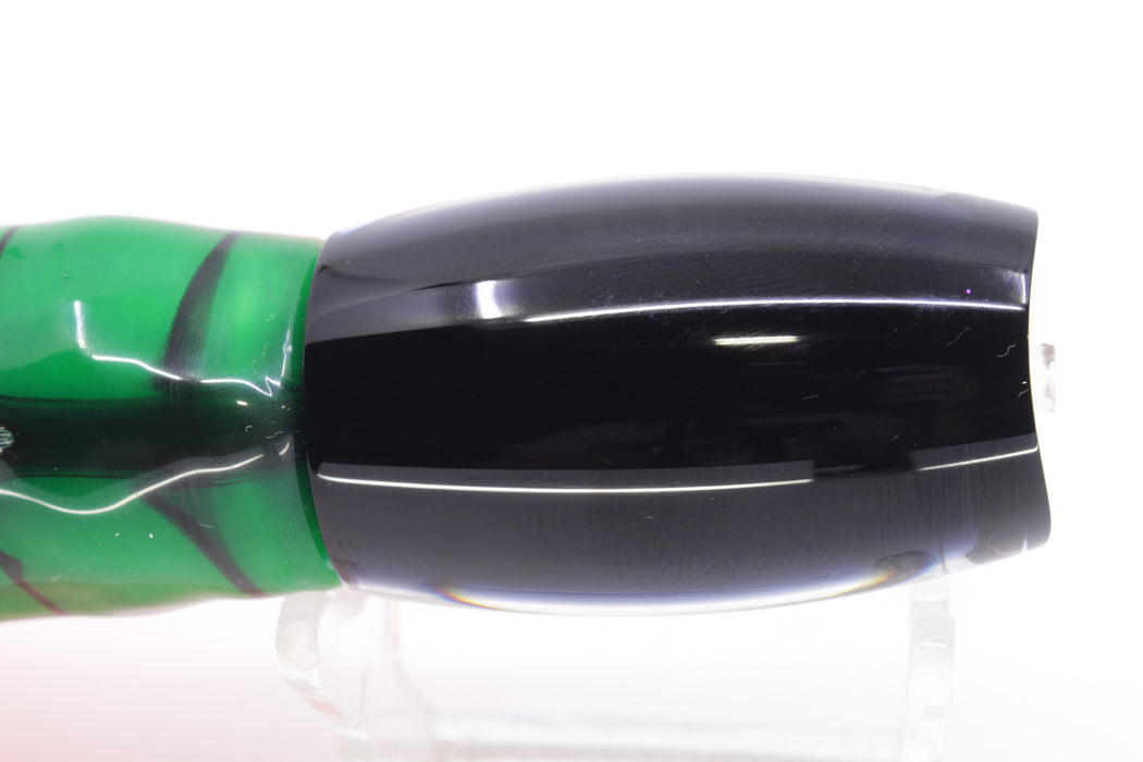 Moyes Lures Clear Mirrored Black Back Small Argus 9" 3.5oz Skirted Guacamaya GZE
