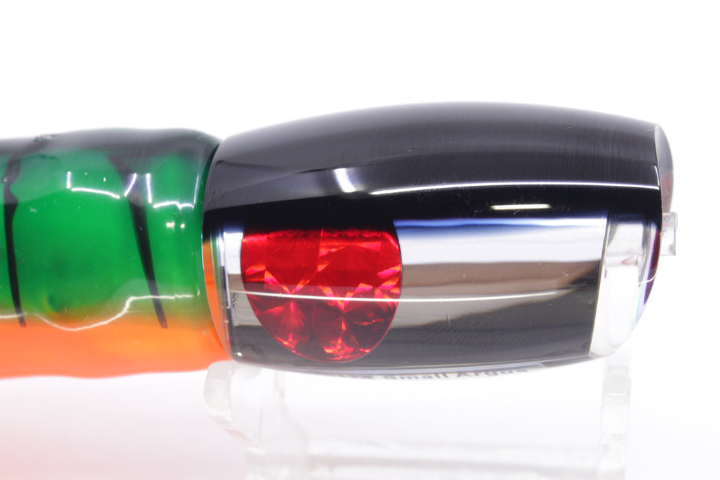 Moyes Lures Clear Mirrored Black Back Small Argus 9" 3.5oz Skirted Guacamaya GZE