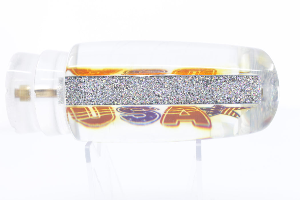Koya Lures Freedom Series "USA" Rainbow Holo Glitter Pearl Medium Poi Dog 14" 7.5oz