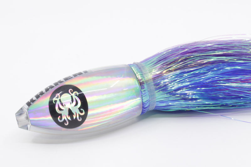 Kraken Fish Co. Silver Rainbow Automatic Bullet 9" 7oz Flashabou Purple-Blue