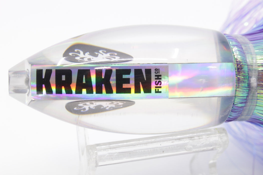 Kraken Fish Co. Silver Rainbow Automatic Bullet 9" 7oz Flashabou Purple-Blue