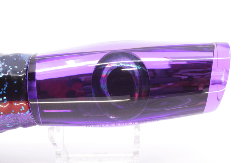 Moyes Lures Purple Mirrored Large Dark-N-Stormy 14" 13.5oz Skirted Blue & Black Bars-Purple