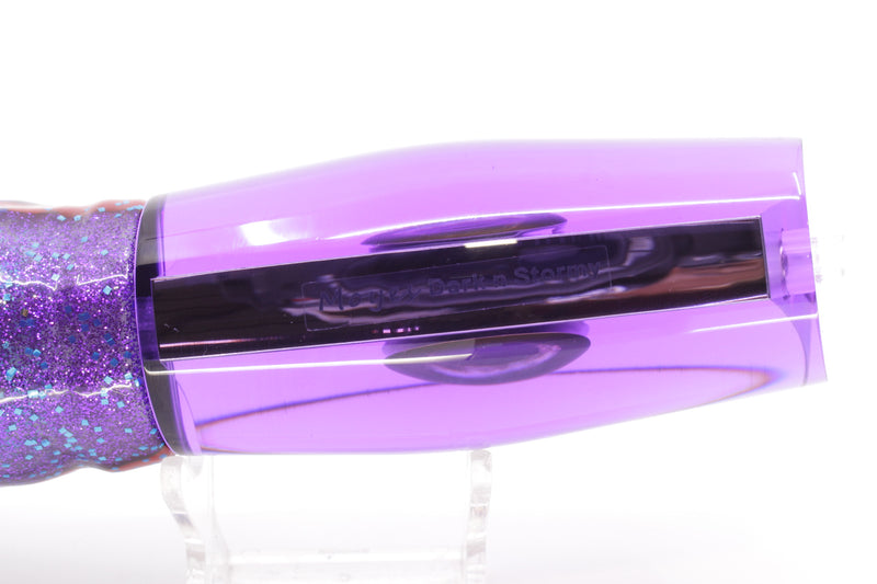 Moyes Lures Purple Mirrored Large Dark-N-Stormy 14" 13.5oz Skirted Blue & Black Bars-Purple