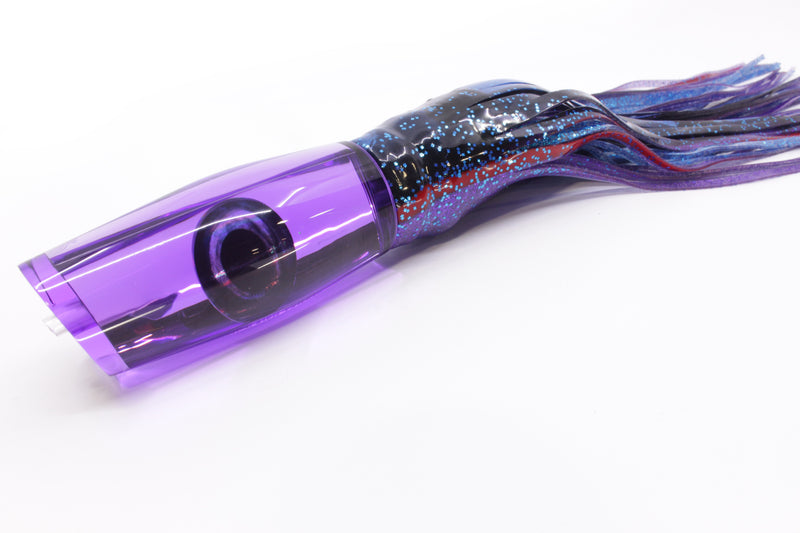 Moyes Lures Purple Mirrored Large Dark-N-Stormy 14" 13.5oz Skirted Blue & Black Bars-Purple