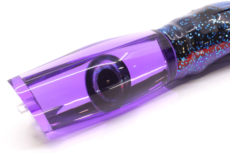 Moyes Lures Purple Mirrored Large Dark-N-Stormy 14" 13.5oz Skirted Blue & Black Bars-Purple