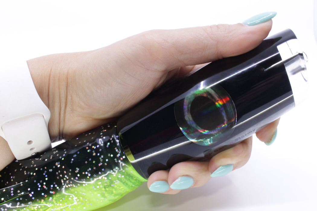 Moyes Lures Black Pearl Black Back Large Dark-N-Stormy 14" 12.2oz Skirted Magic Johnson