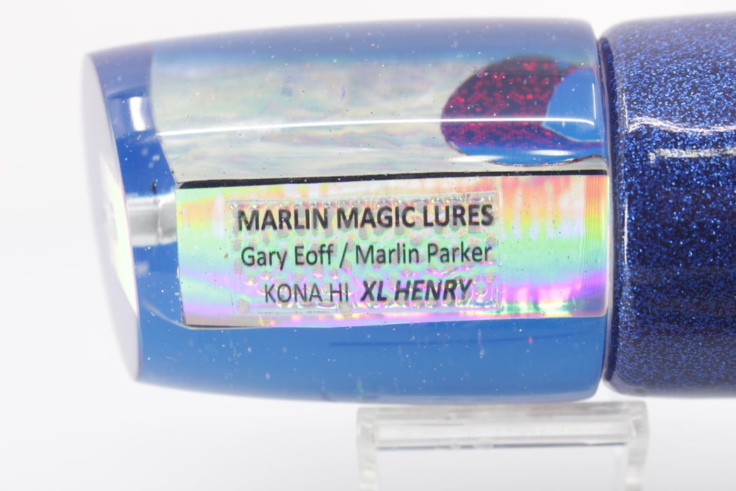 Marlin Magic White Awabi Shell Blue Back Red Eyes XL Henry 16" 15oz Vinyl