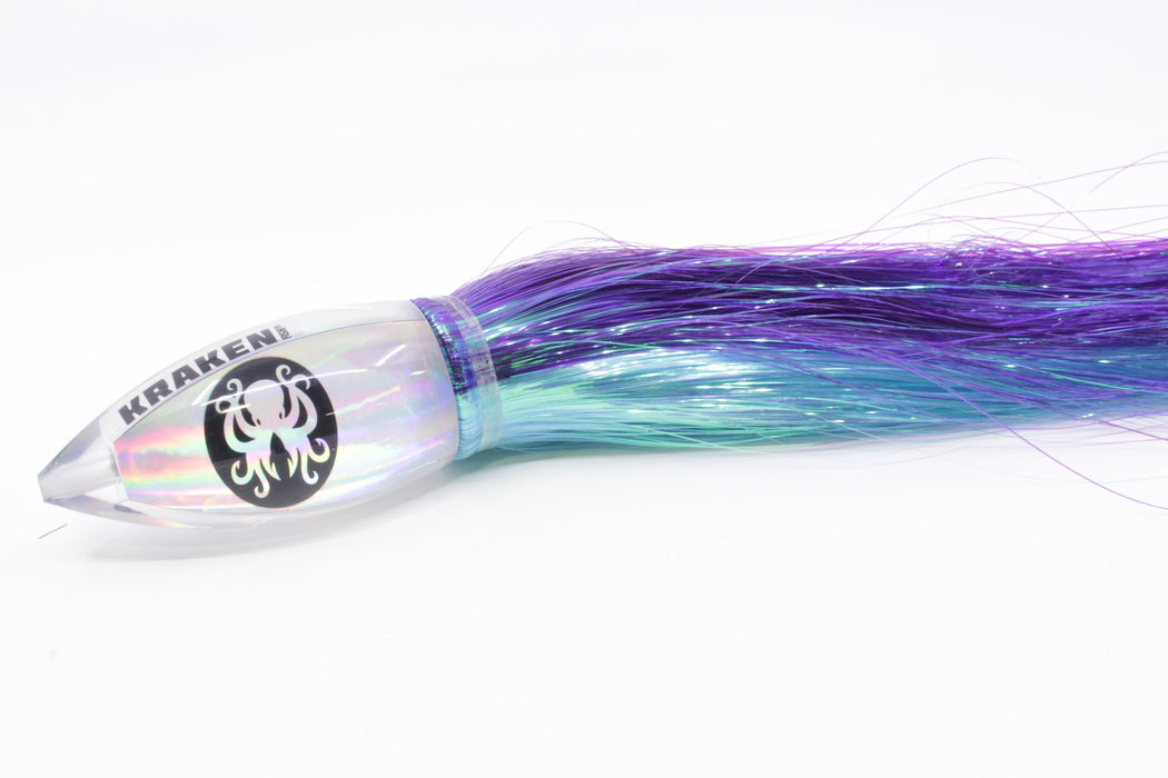 Kraken Fish Co. Silver Rainbow Automatic Bullet 12" 10oz Strobez Purple-Ice Blue/White EZ-K