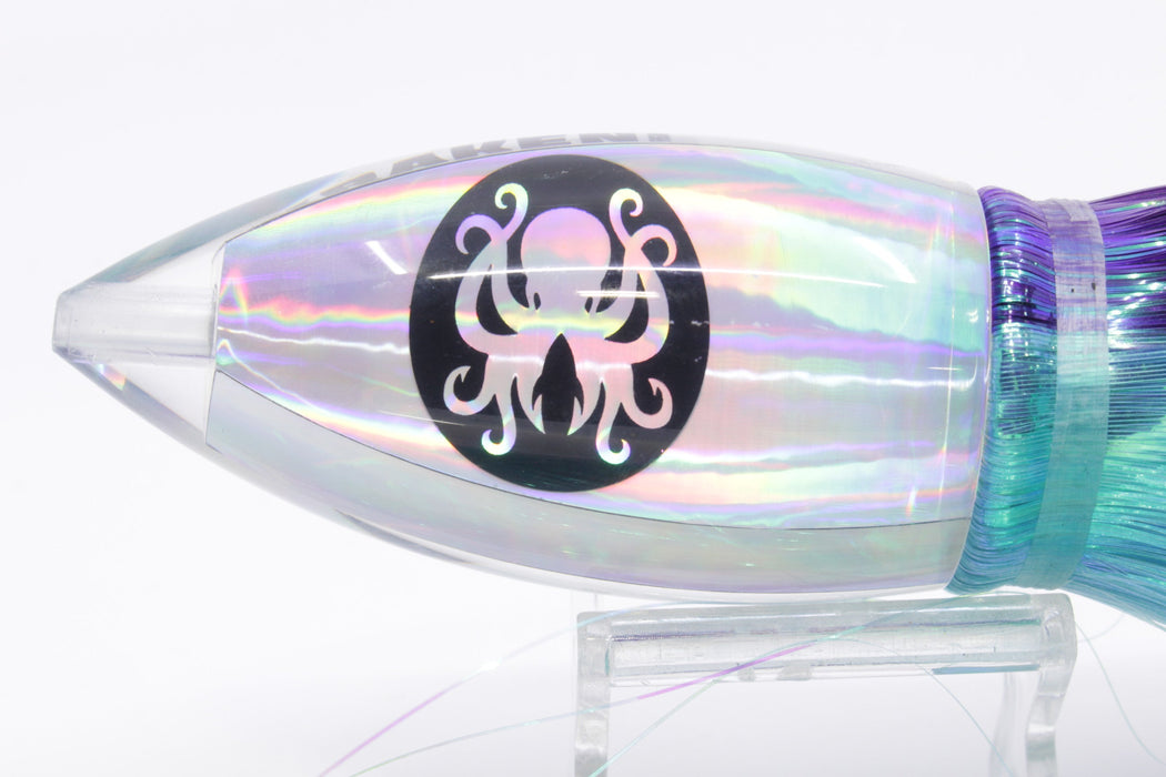 Kraken Fish Co. Silver Rainbow Automatic Bullet 12" 10oz Strobez Purple-Ice Blue/White EZ-K