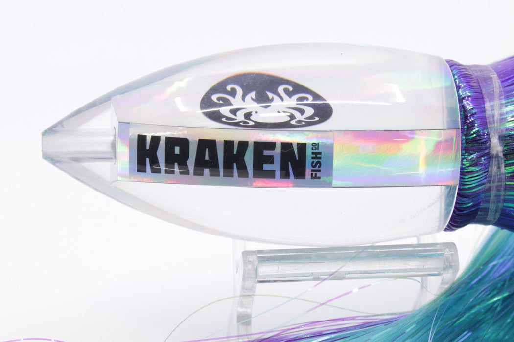 Kraken Fish Co. Silver Rainbow Automatic Bullet 12" 10oz Strobez Purple-Ice Blue/White EZ-K