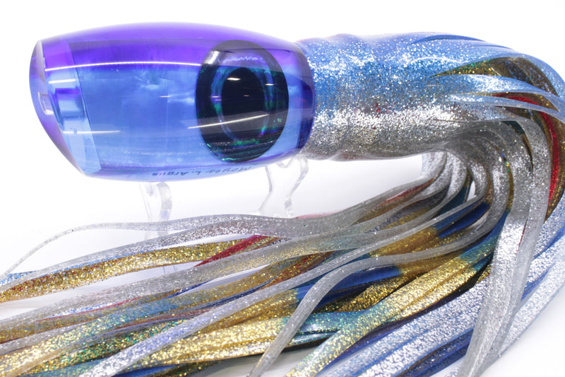 Moyes Lures Ice Blue MOP Blue Back Large Argus 14" 10oz Skirted Blue-Pink-Silver