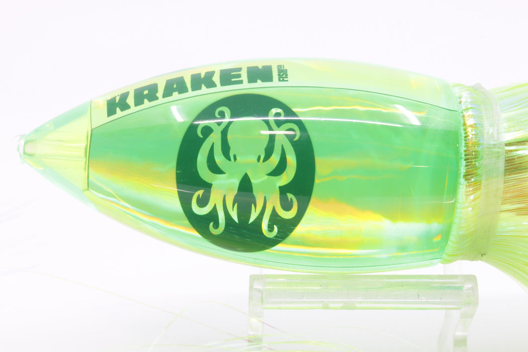 Kraken Fish Co. Lime Green Rainbow Automatic Bullet 12" 10oz Strobez Green-Chart-Ice Blue EZ-K