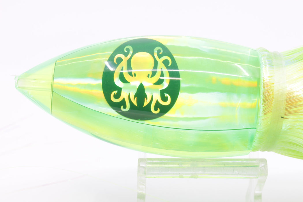 Kraken Fish Co. Lime Green Rainbow Automatic Bullet 12" 10oz Strobez Green-Chart-Ice Blue EZ-K