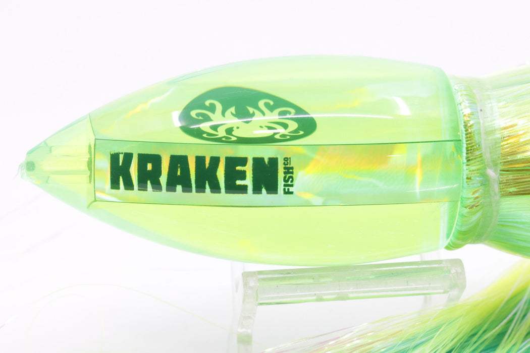 Kraken Fish Co. Lime Green Rainbow Automatic Bullet 12" 10oz Strobez Green-Chart-Ice Blue EZ-K