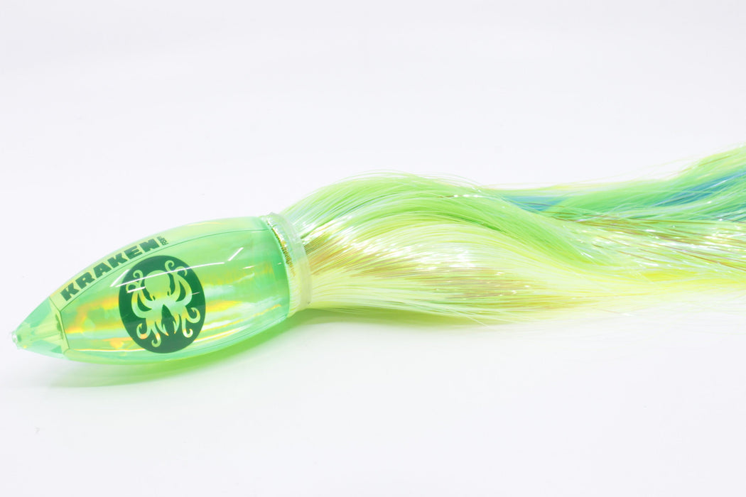Kraken Fish Co. Lime Green Rainbow Automatic Bullet 12" 10oz Strobez Green-Chart-Ice Blue EZ-K