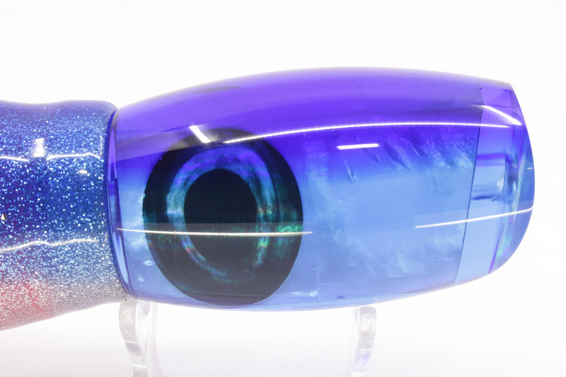 Moyes Lures Ice Blue MOP Blue Back Large Argus 14" 10oz Skirted Blue-Silver/Pink