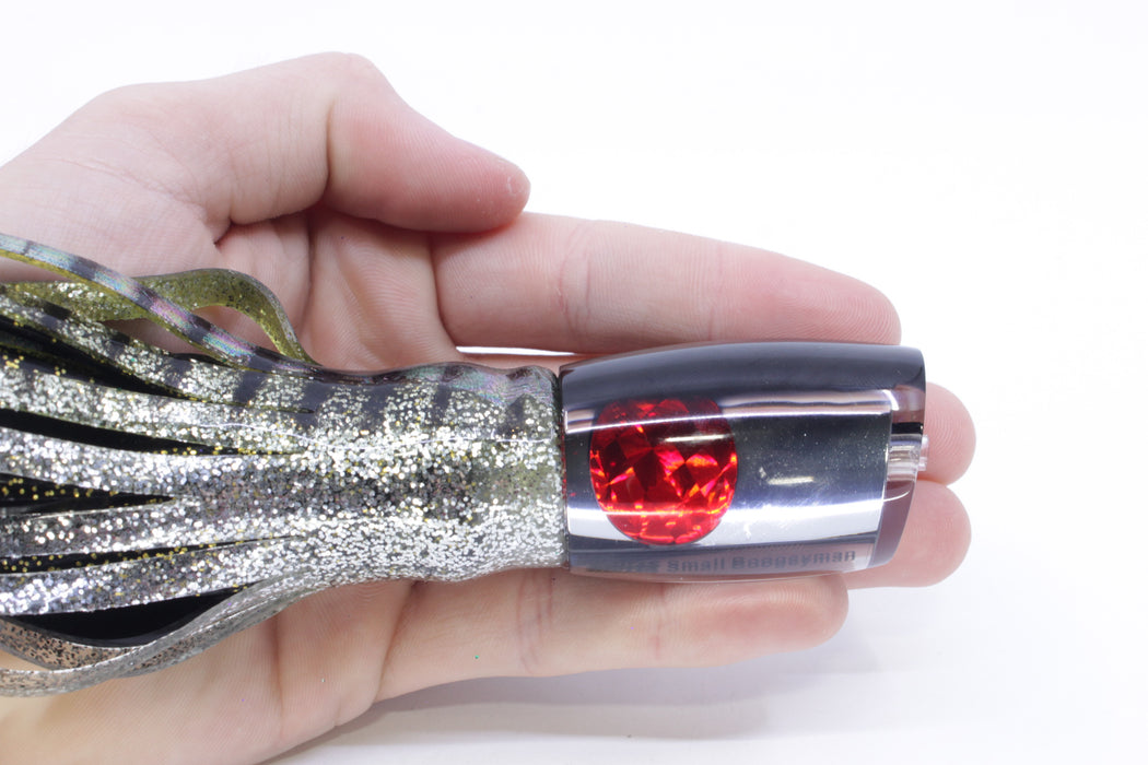 Moyes Lures Clear Mirrored Black Back Small Boogeyman 9" 3.5oz Skirted Yellow Aurora