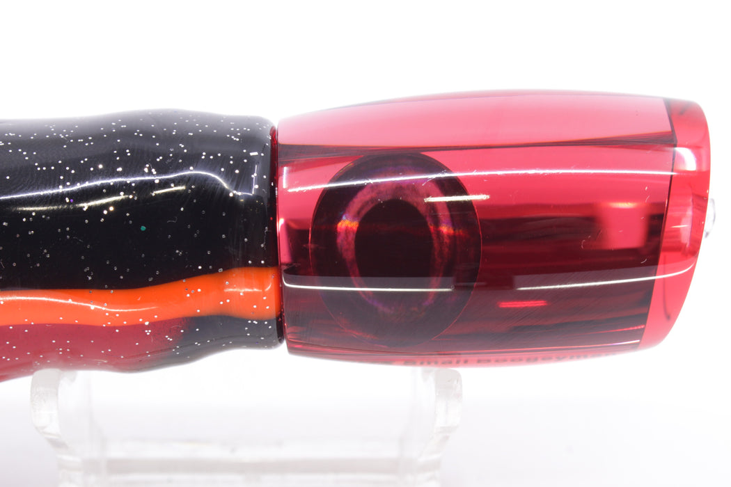 Moyes Lures Red Mirrored Small Boogeyman 9" 3.5oz Skirted Black-Orange-Red & Black Bars