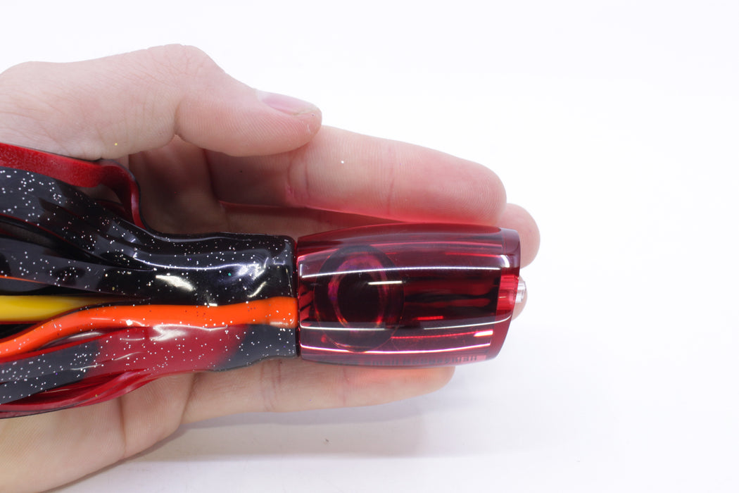 Moyes Lures Red Mirrored Small Boogeyman 9" 3.5oz Skirted Black-Orange-Red & Black Bars