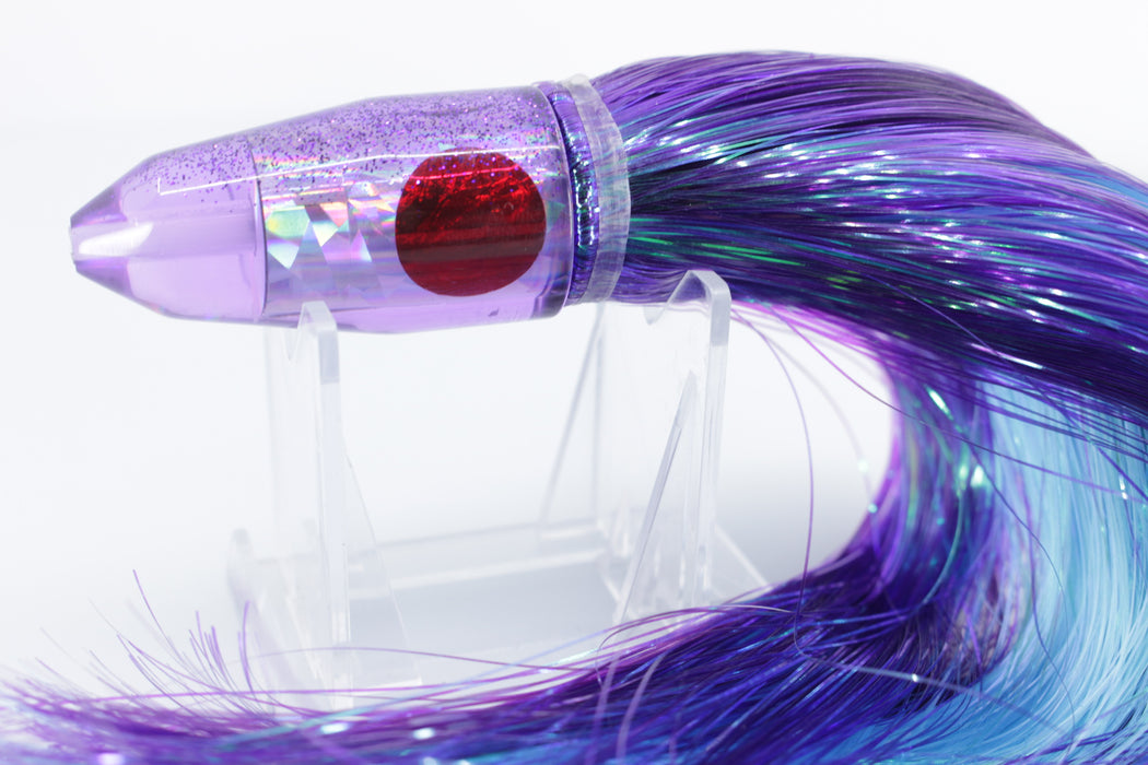 TANTRUM Lures Purple Rainbow Flake Small Bullet 7" 4oz Flashabou Purple-Ice Blue