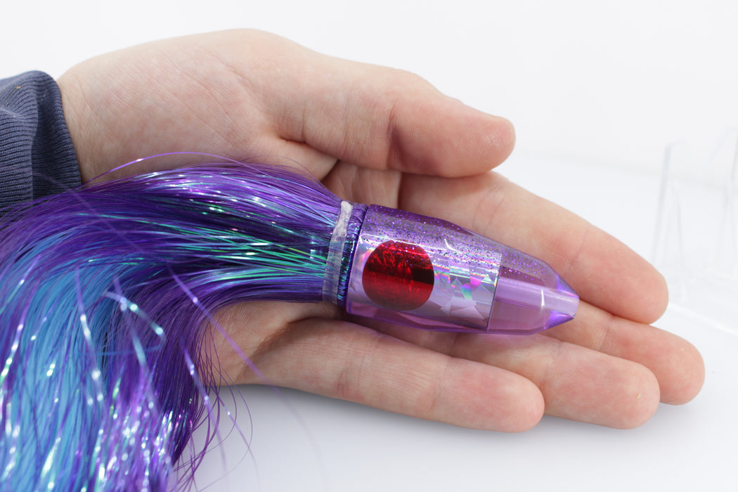 TANTRUM Lures Purple Rainbow Flake Small Bullet 7" 4oz Flashabou Purple-Ice Blue