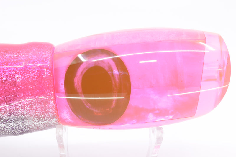 Moyes Lures Fluorescent Pink MOP Large Argus 14" 10oz Skirted Pink-Silver