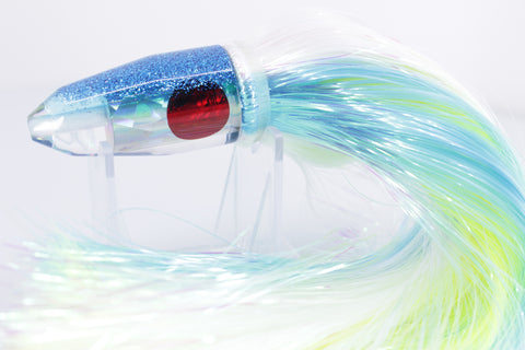 TANTRUM Lures Silver Rainbow Blue Back Small Bullet 7" 4oz Flashabou Feathersword