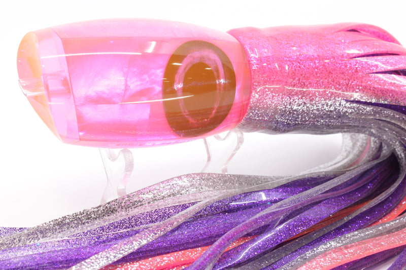 Moyes Lures Fluorescent Pink MOP Large Argus 14" 10oz Skirted Pink-Silver
