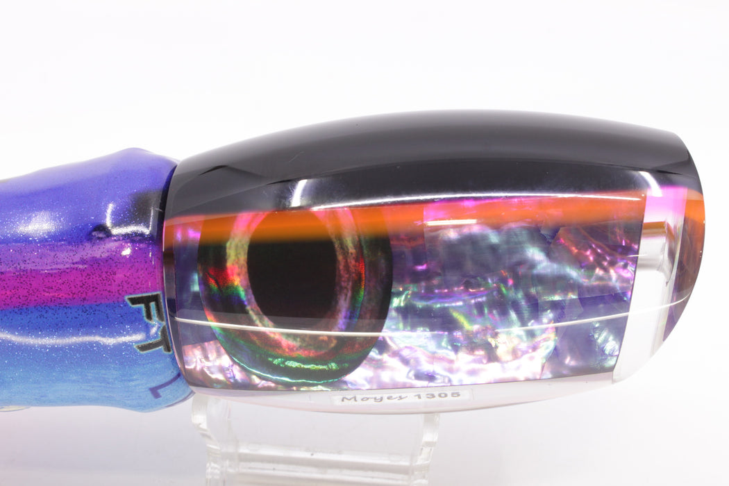 Moyes Lures Rainbow MOP Black-Pink Back 1305 16" 14oz Fire Tailz Vinyl Blue Dream