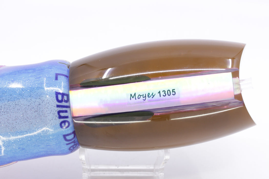 Moyes Lures Rainbow MOP Black-Pink Back 1305 16" 14oz Fire Tailz Vinyl Blue Dream