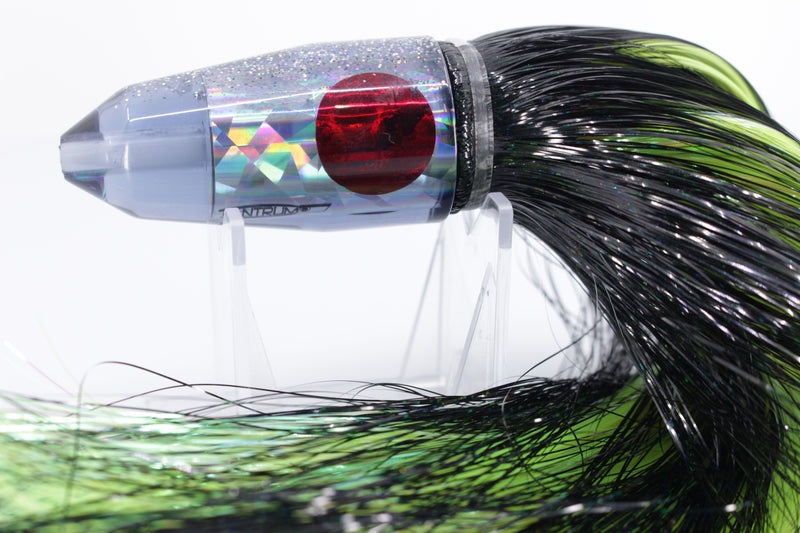 TANTRUM Lures Gray Rainbow Flake Medium Bullet 9" 7oz Strobez Black-Chartreuse
