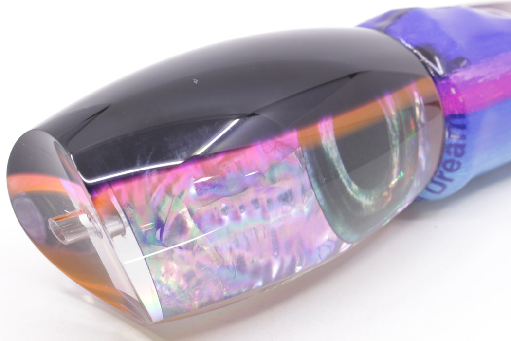 Moyes Lures Rainbow MOP Black-Pink Back 1305 16" 14oz Fire Tailz Vinyl Blue Dream