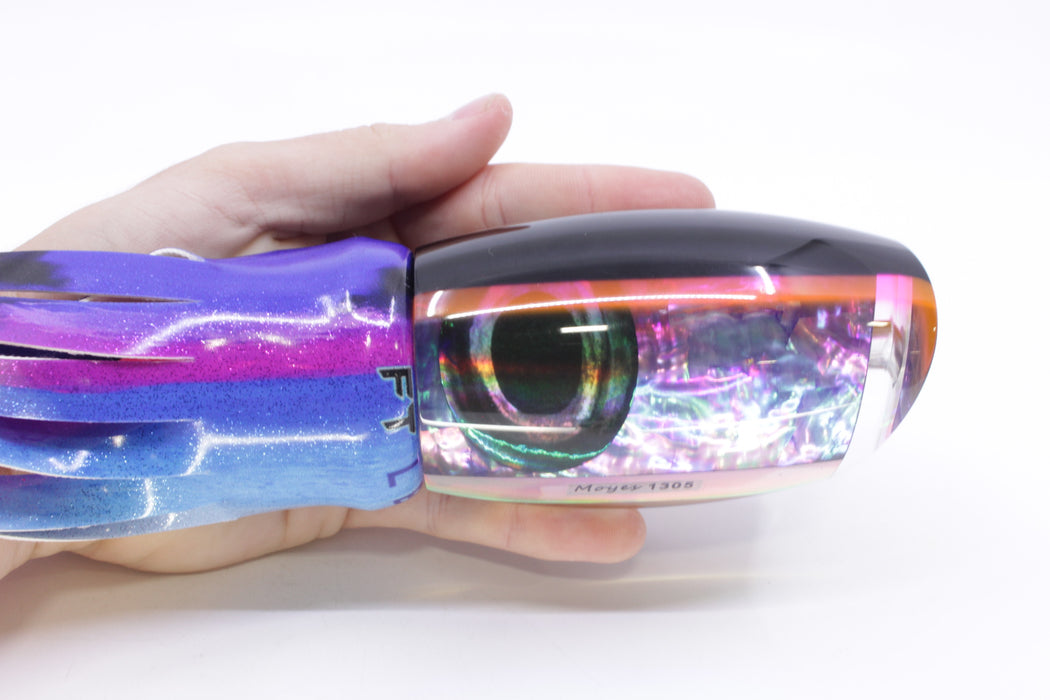 Moyes Lures Rainbow MOP Black-Pink Back 1305 16" 14oz Fire Tailz Vinyl Blue Dream