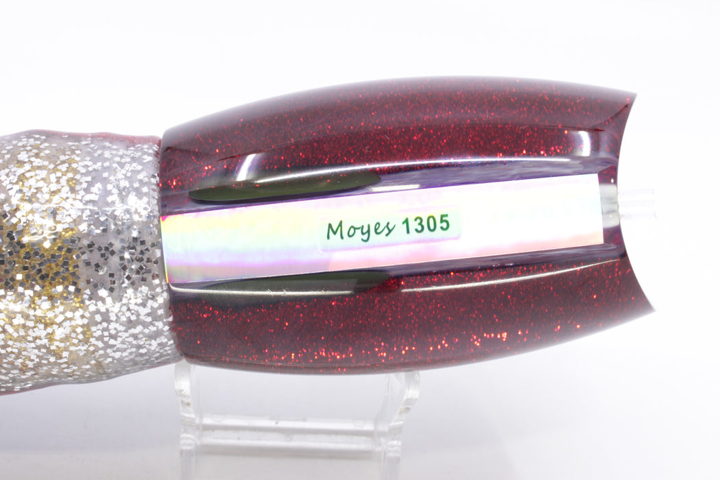 Moyes Lures Rainbow MOP Black-Red Back Taxi Eyes 1305 16" 16.5oz Skirted Evil