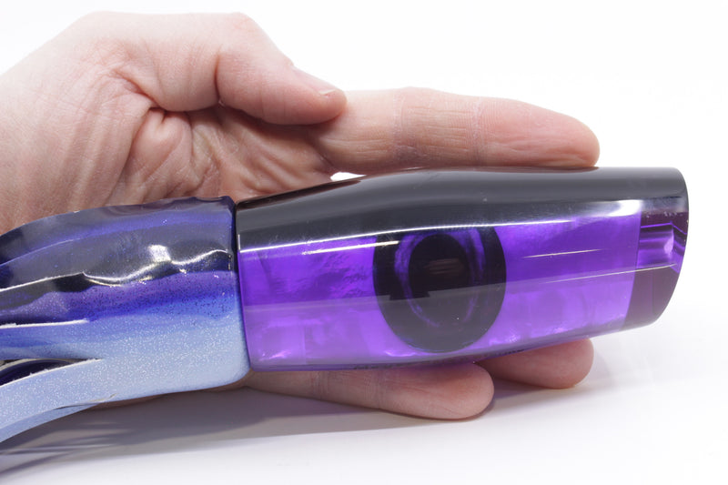 Moyes Lures Purple MOP Black Back Large Dark-N-Stormy 14" 10.3oz Fire Tailz Skipjack