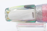 Coggin Lures Real White MOP Blue-Yellow Back 4-Hole Small Slant Invert 9" 5oz Skirted