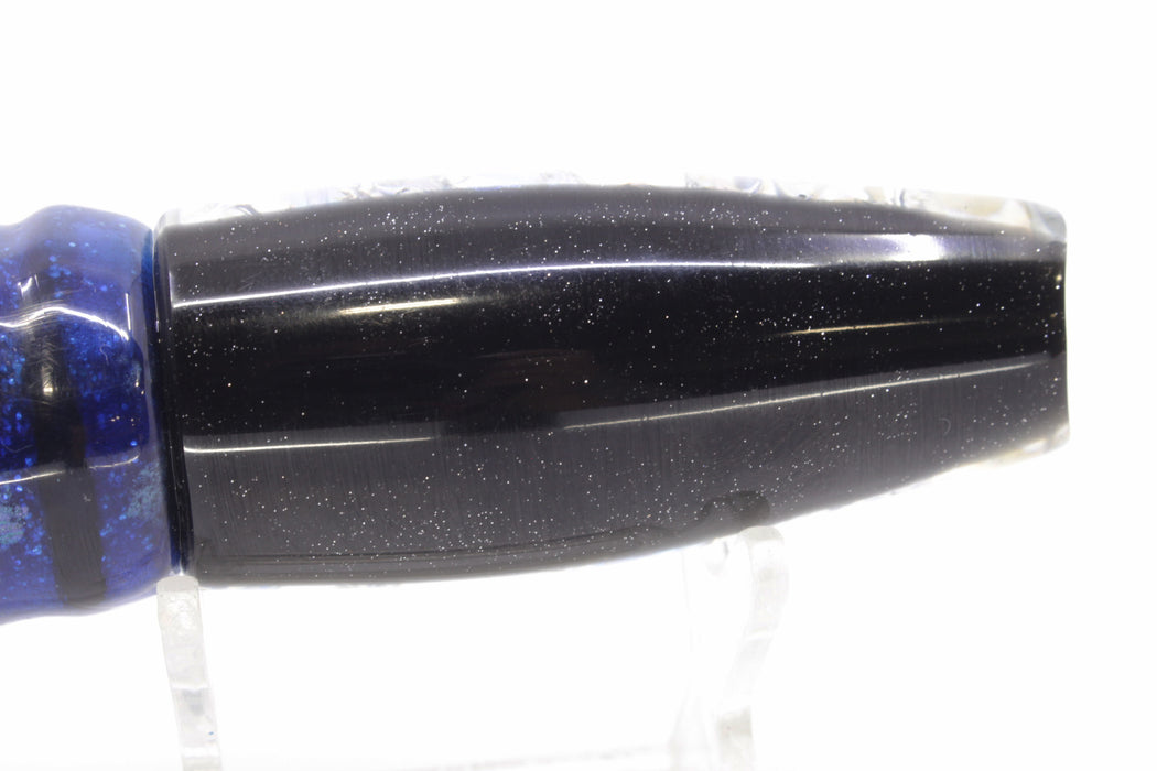 Coggin Lures Ice Rainbow Dichro Black Back 4-Hole Big Slant 9" 7.3oz Skirted Blue Aurora