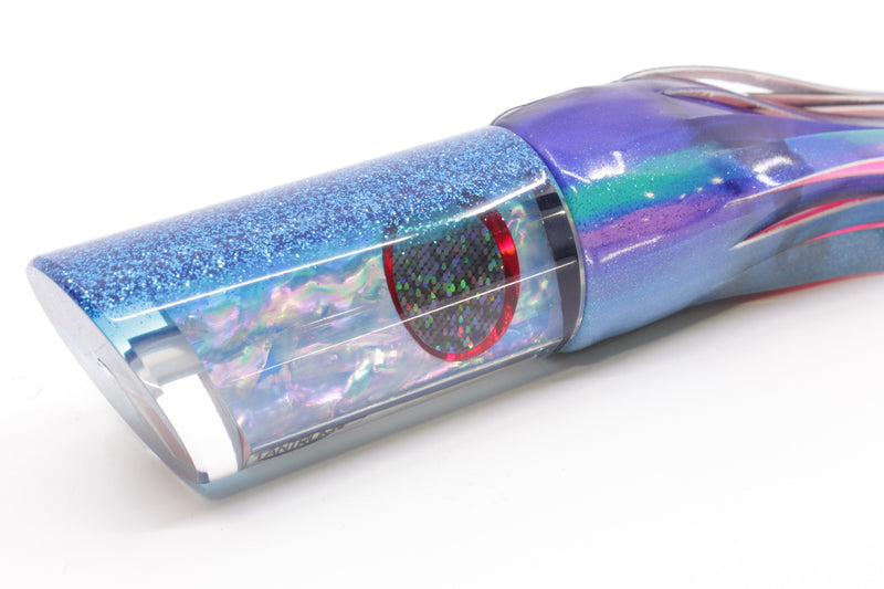 TANTRUM Lures Blue Awabi Blue Glitter Back Black-Red Eyes Large Tube 12" 7.7oz FT Vinyl