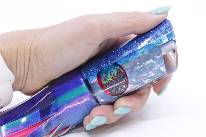 TANTRUM Lures Blue Awabi Blue Glitter Back Black-Red Eyes Large Tube 12" 7.7oz FT Vinyl