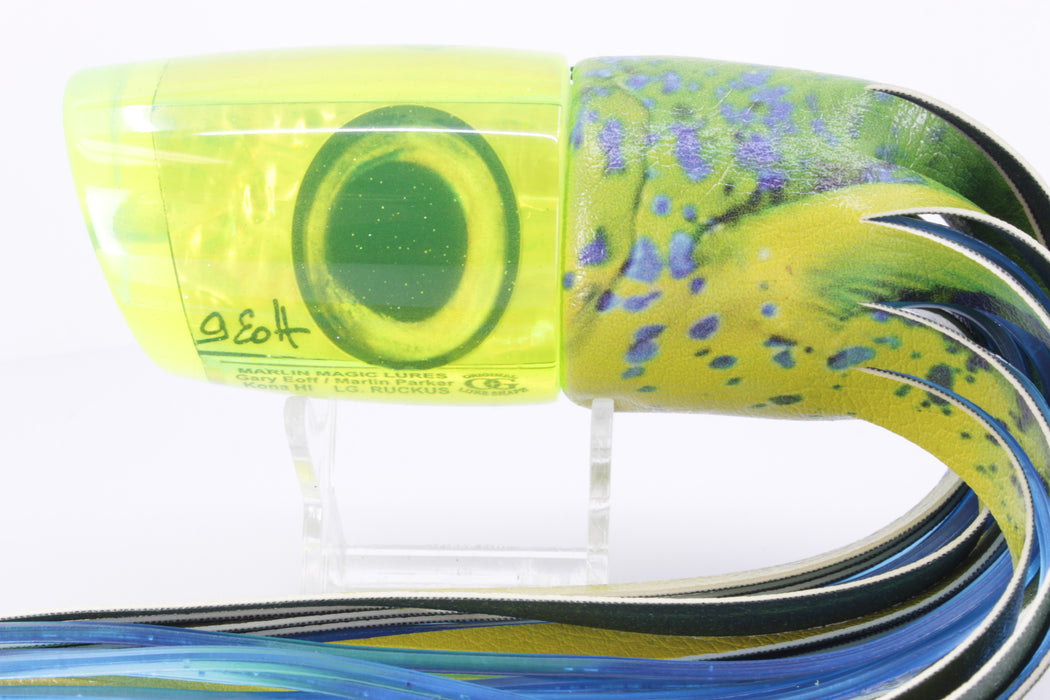 Marlin Magic Chartreuse Awabi Taxi Eyes Large Ruckus 14" 13oz ALV Yellow Mahi