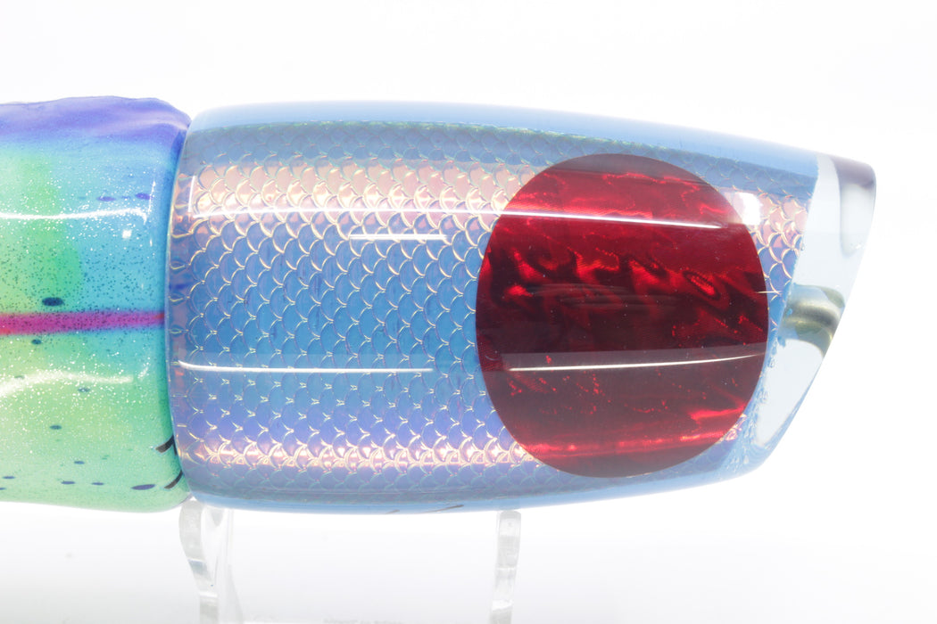 Koya Lures Ice Blue Rainbow Scale Large Poi Dog 16" 14.5oz Fire Tailz Vinyl Mad Mahi