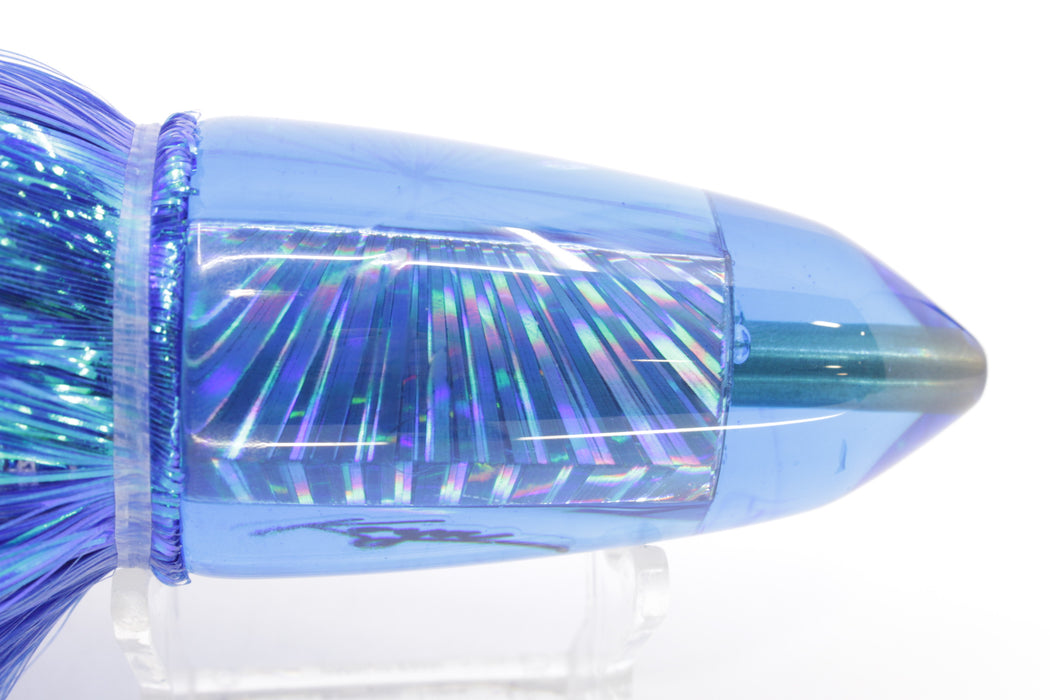 Koya Lures Blue Rainbow Starburst Short AK Bullet 12" 13.5oz EZ Flash Blue/White