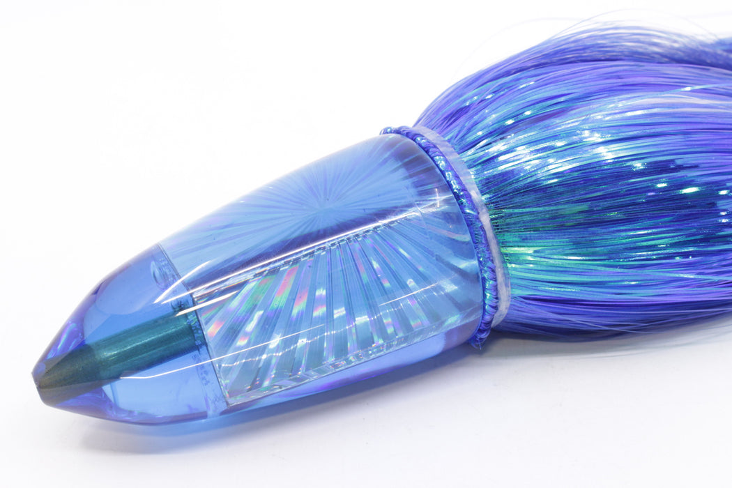 Koya Lures Blue Rainbow Starburst Short AK Bullet 12" 13.5oz EZ Flash Blue/White