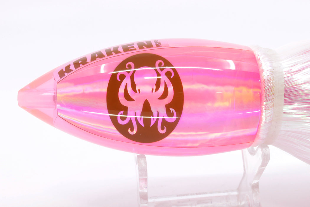 Kraken Fish Co. Fluorescent Pink Rainbow Automatic Bullet 12" 10oz Strobez Pinky