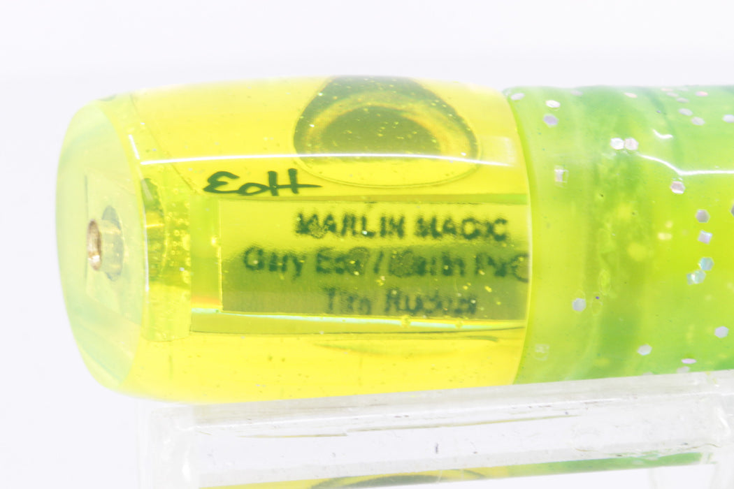 Marlin Magic Chartreuse Awabi Taxi Eyes Tiny Ruckus 7" 3oz Skirted Blue Stripes